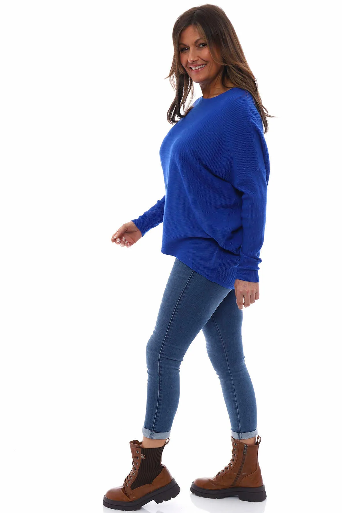 Nuria Ribbed Knitted Jumper Cobalt