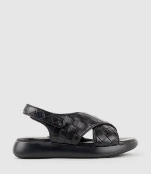 OBAMA Crossover Sandal on Unit in Black Weave