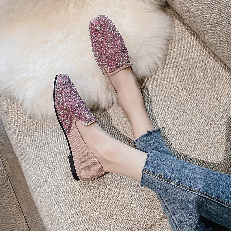 Owlkay Shallow Breathable Fly-knit Soft-soled Shoes