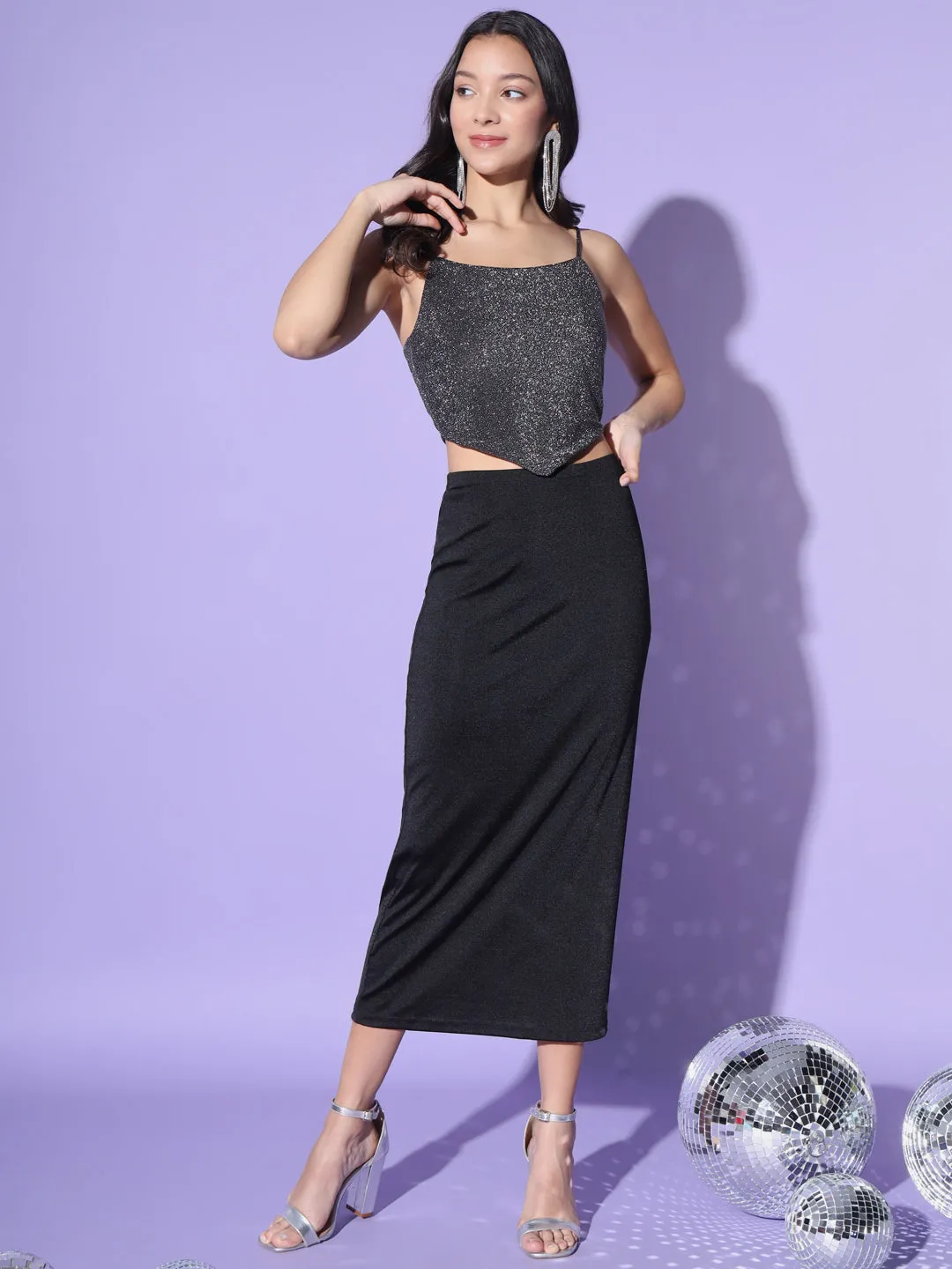Party Shimmer Crop Top