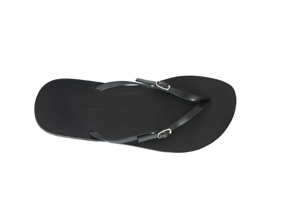 PAXI flip flops — black leather