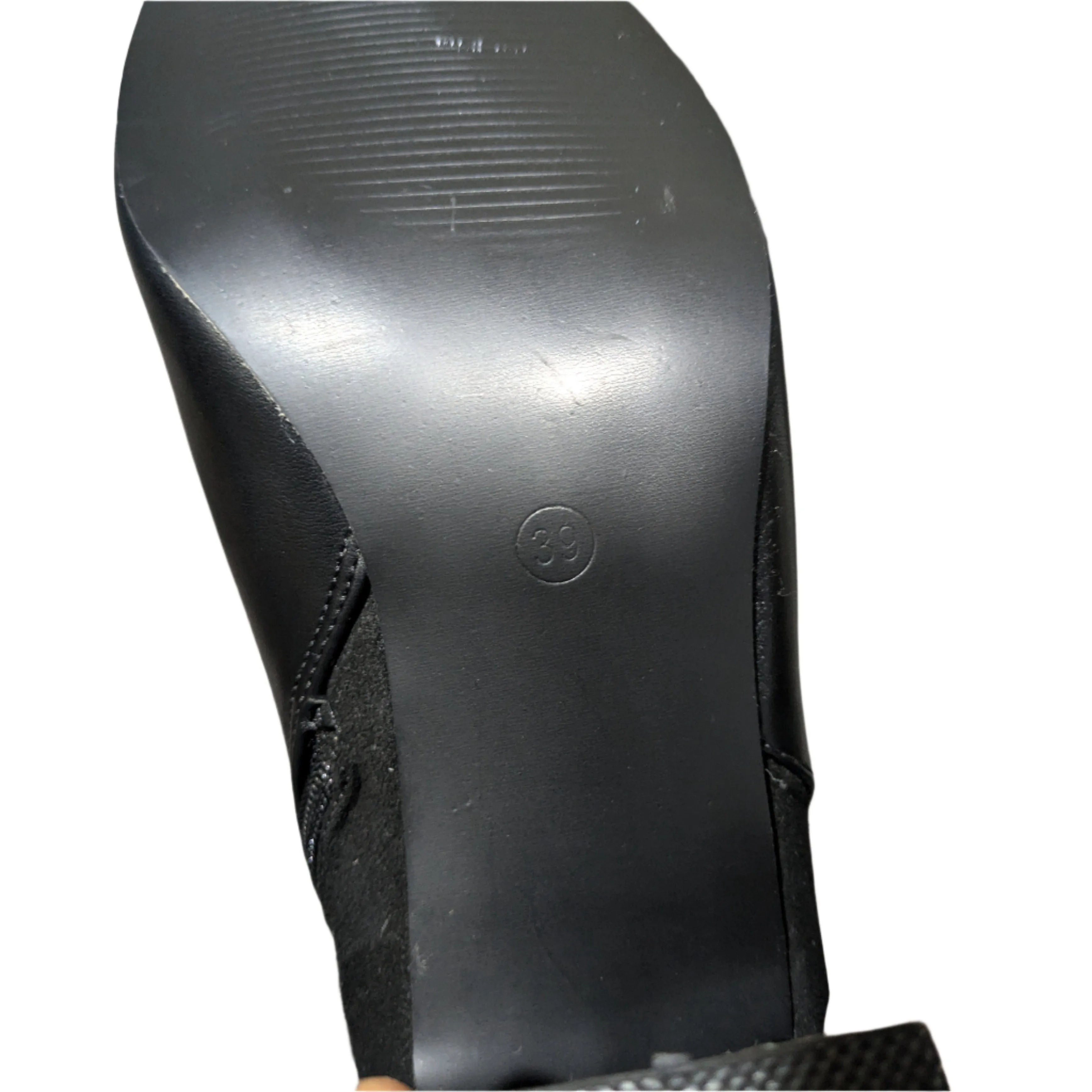 Poti Pati Black Shoes with Golden Buttons - Size EU 39 / UK 6 / US 8