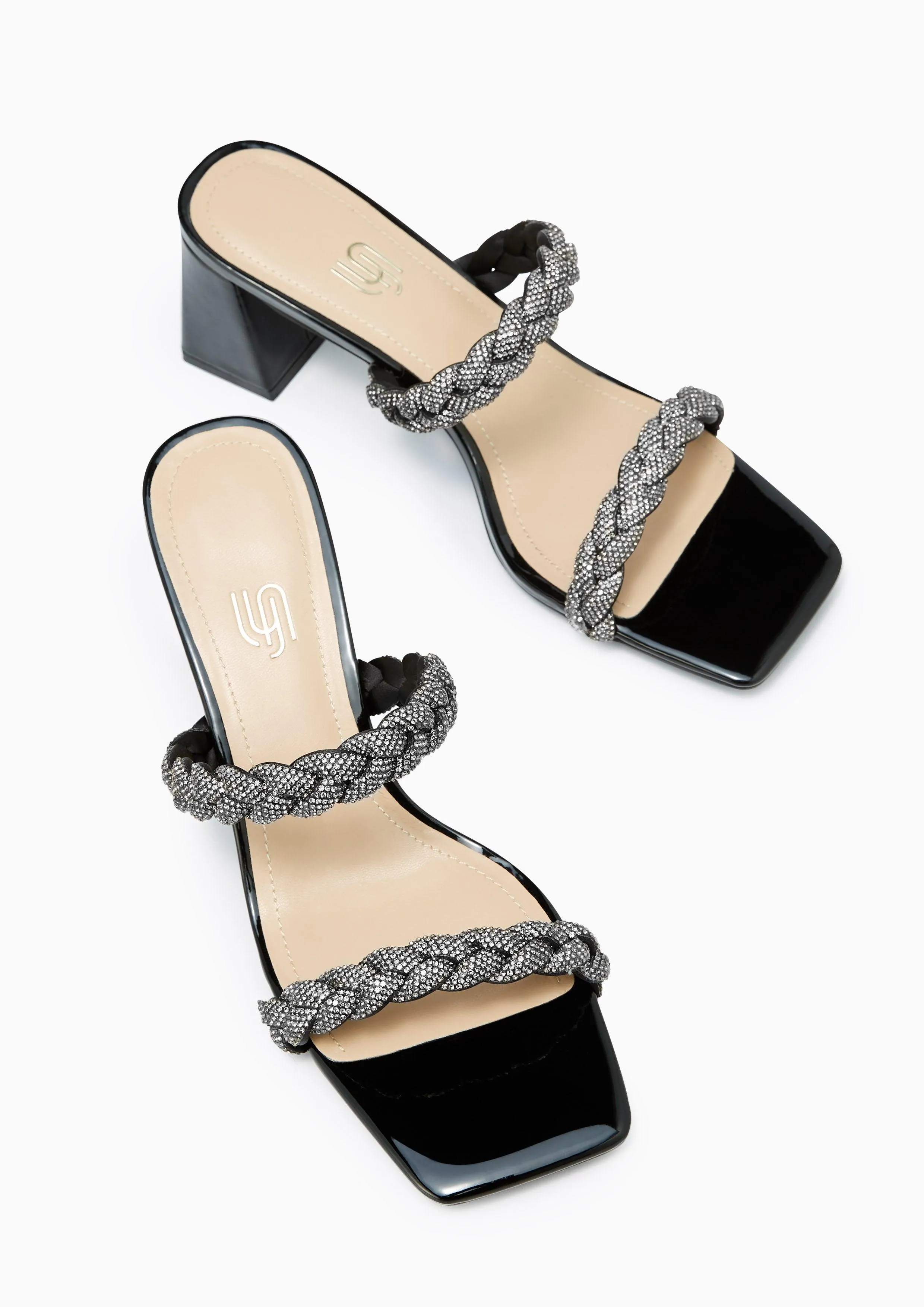 Promise Infinite Mid Heel Sandals Black