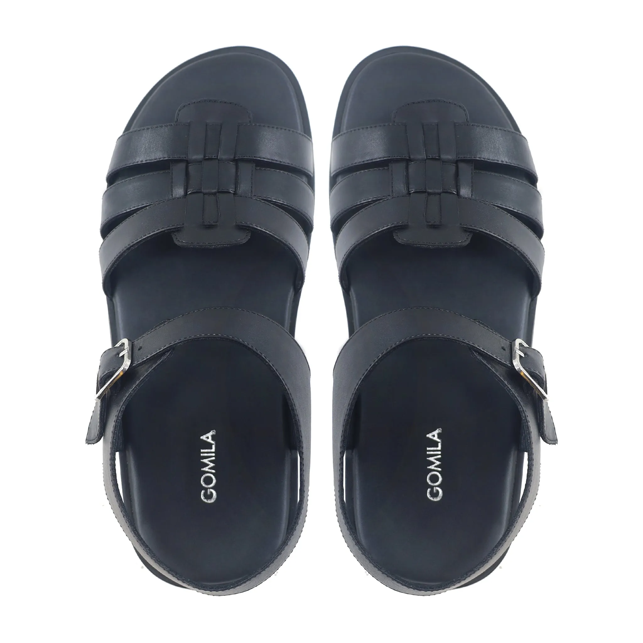Robert - Men's Black Calf Leather Sandals