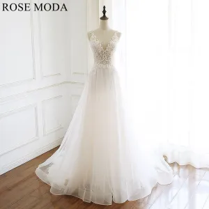 Rosemoda Elegant Lace Illusion A Line Wedding Dress