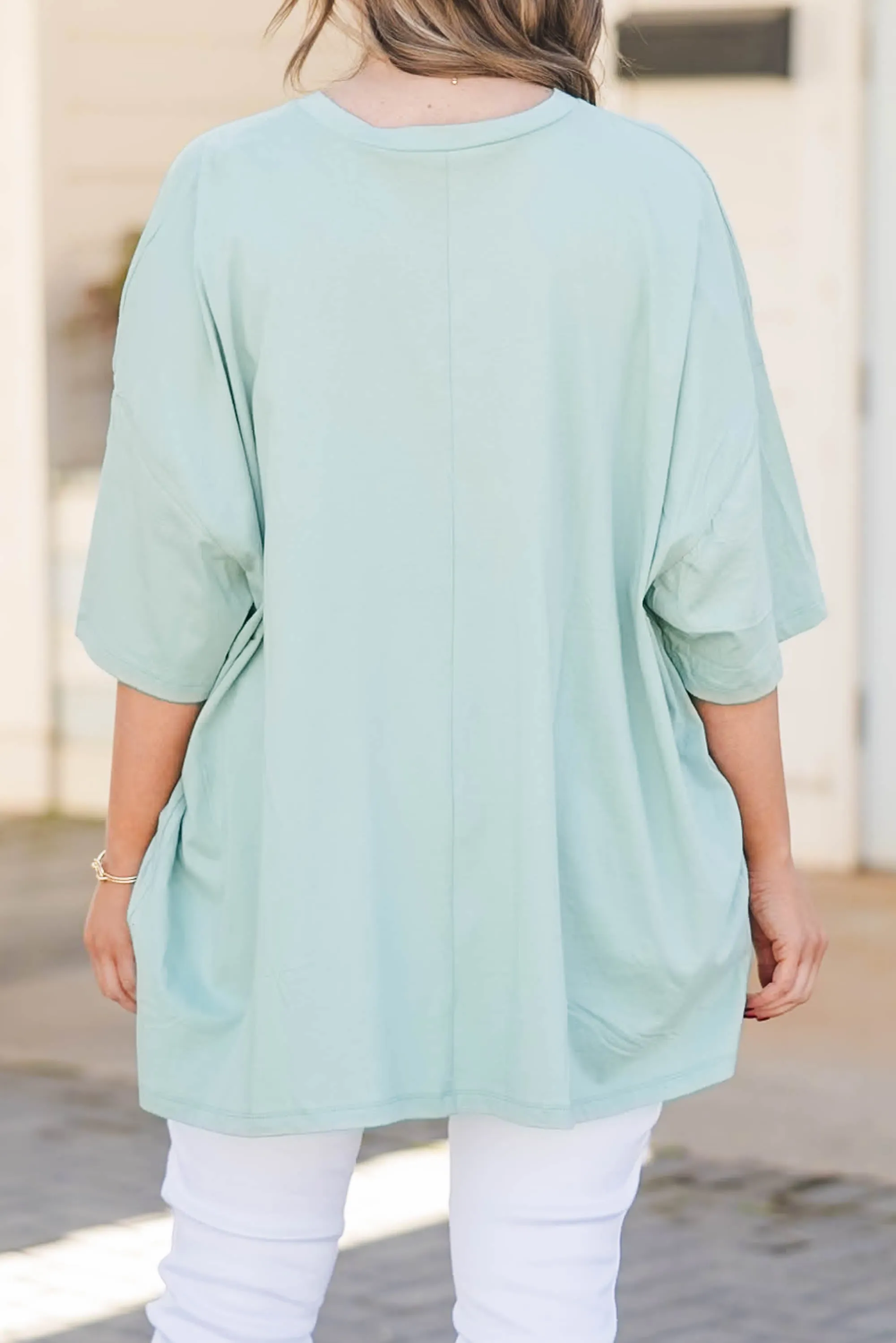 Shamrock and Roll Boyfriend Tee, Dusty Green