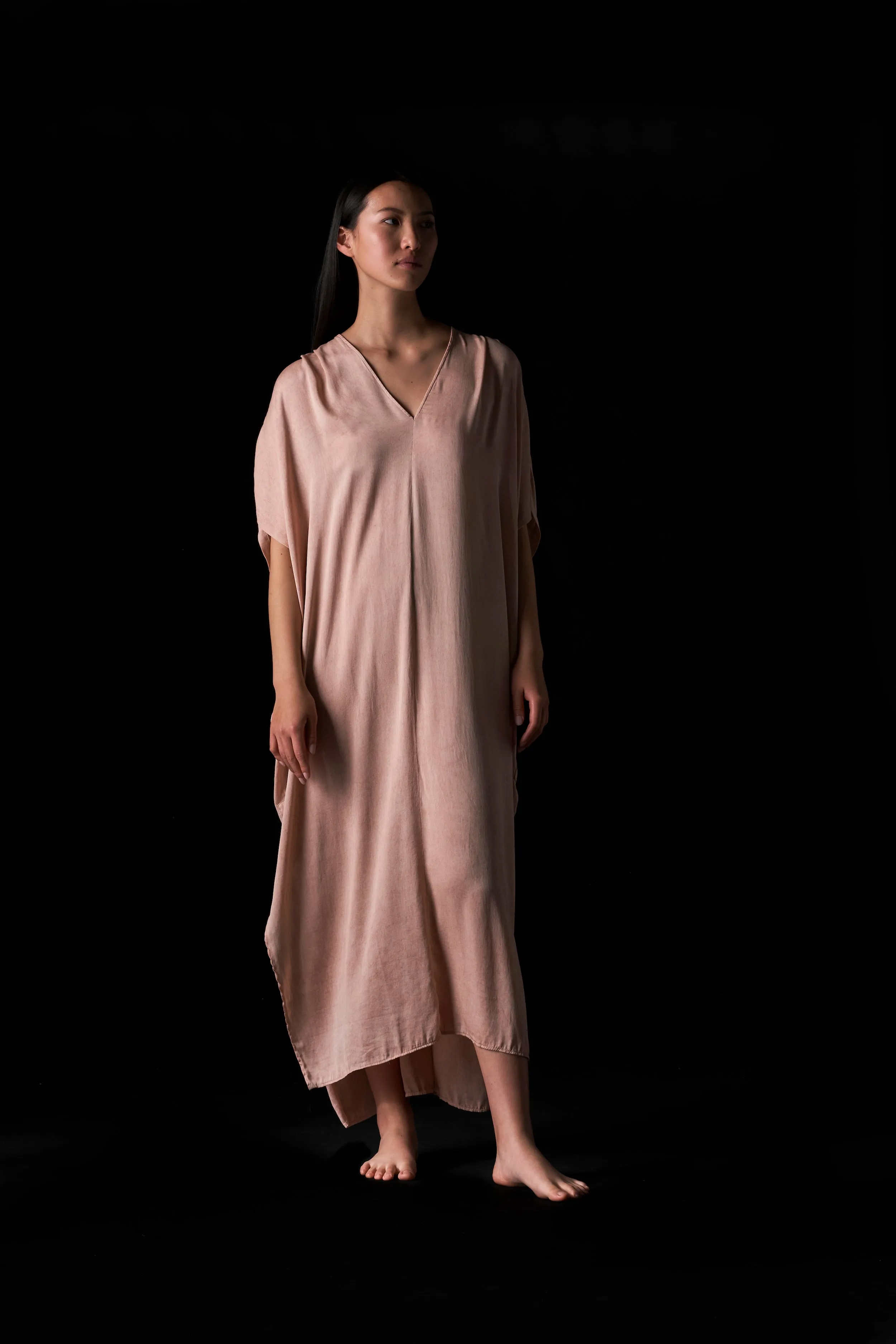 Silk Long Kaftan Terracotta