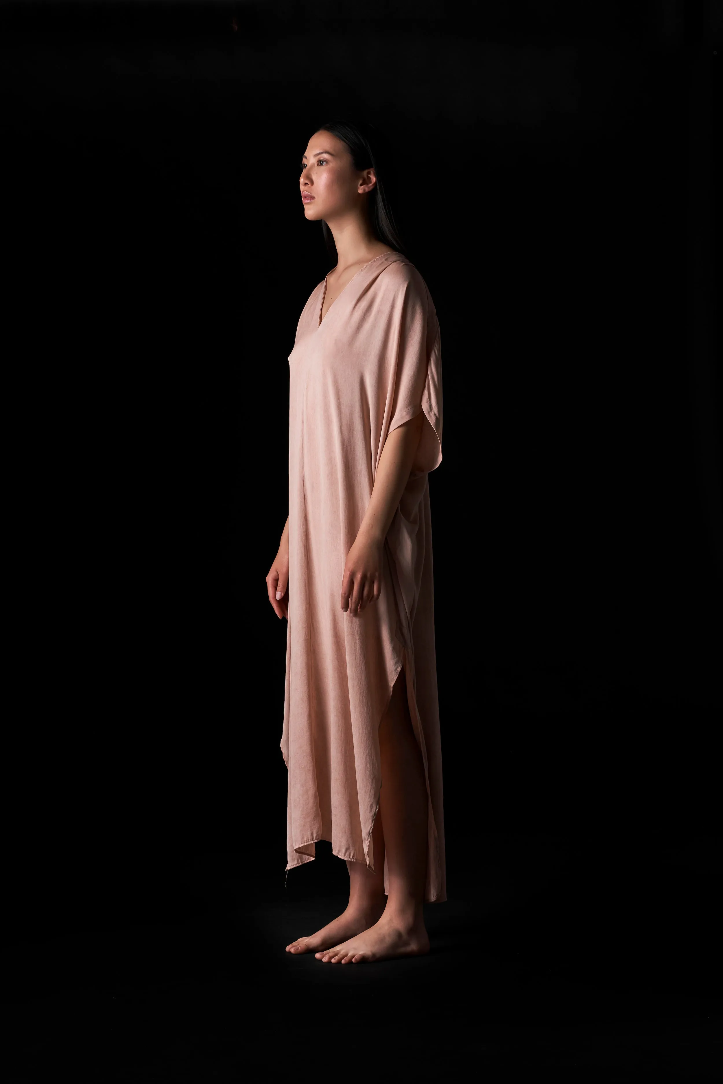 Silk Long Kaftan Terracotta