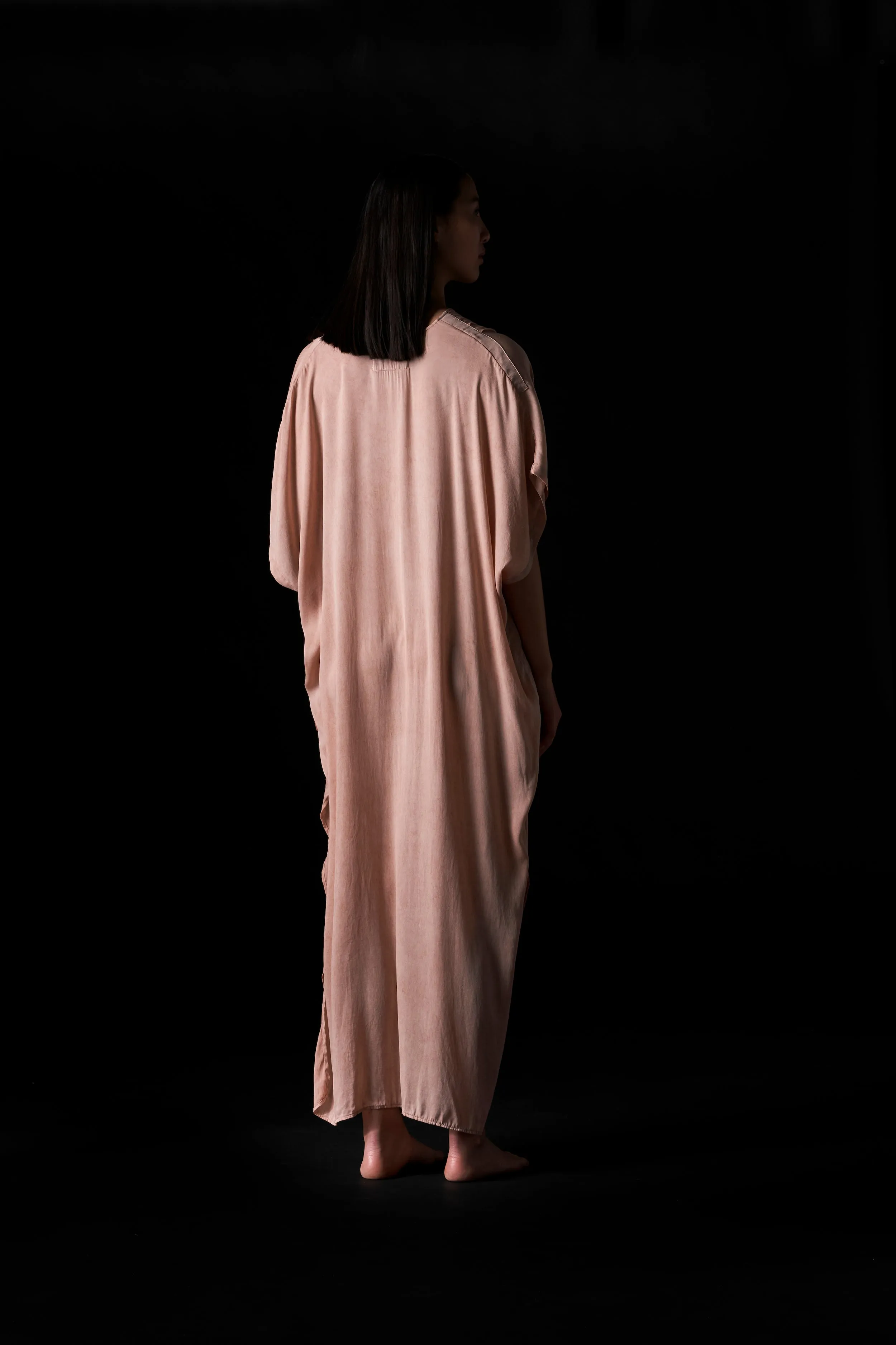 Silk Long Kaftan Terracotta