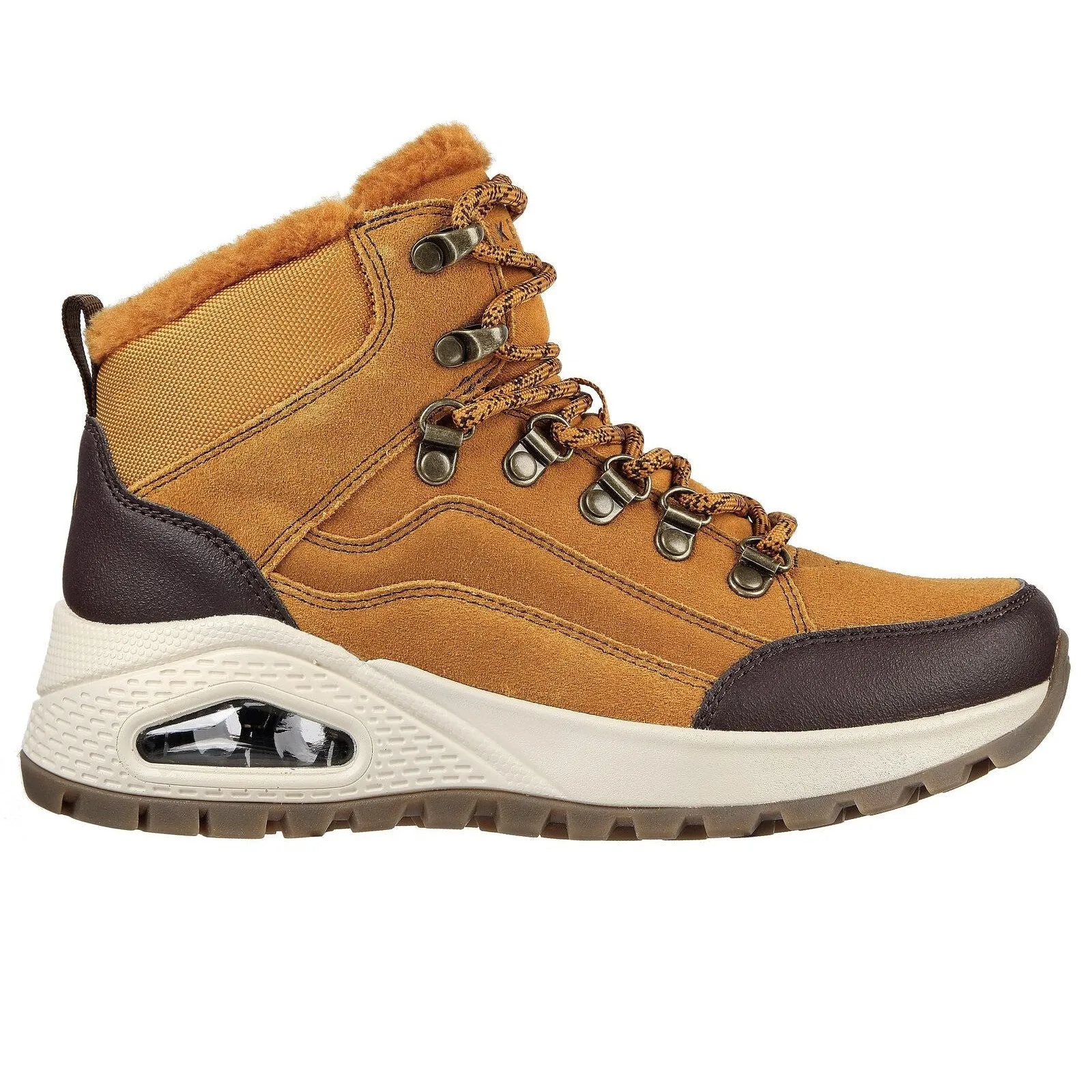 Skechers 155224 Winter Feels Ladies Wheat Suede Lace Up Ankle Boots