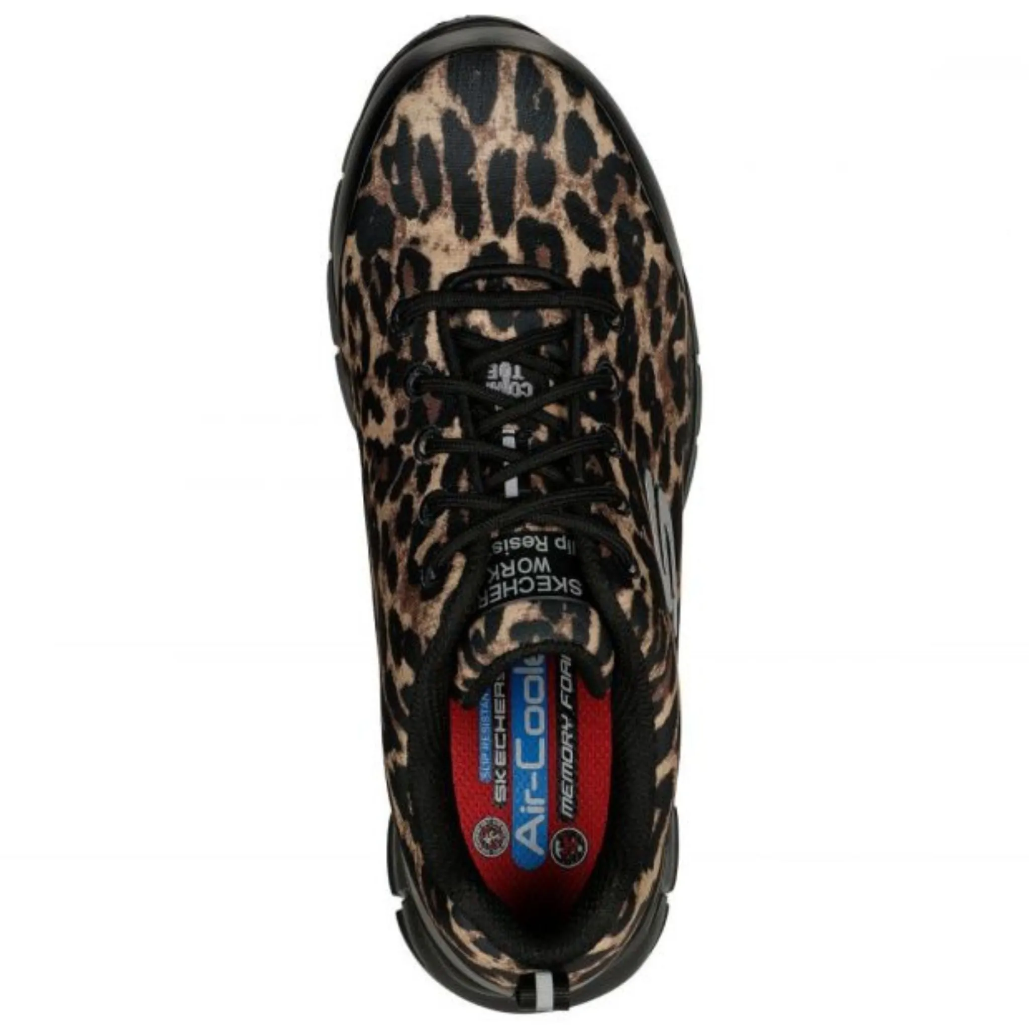 Skechers Women's 108083 Sure Track Saivy Leopard Safety Toe Metal Free Work Shoes (WIDE)