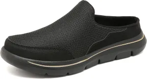 Slip On Mules & Clogs for Womens Mens Light Open Back Shoes Comfort Walking Shoes A Black