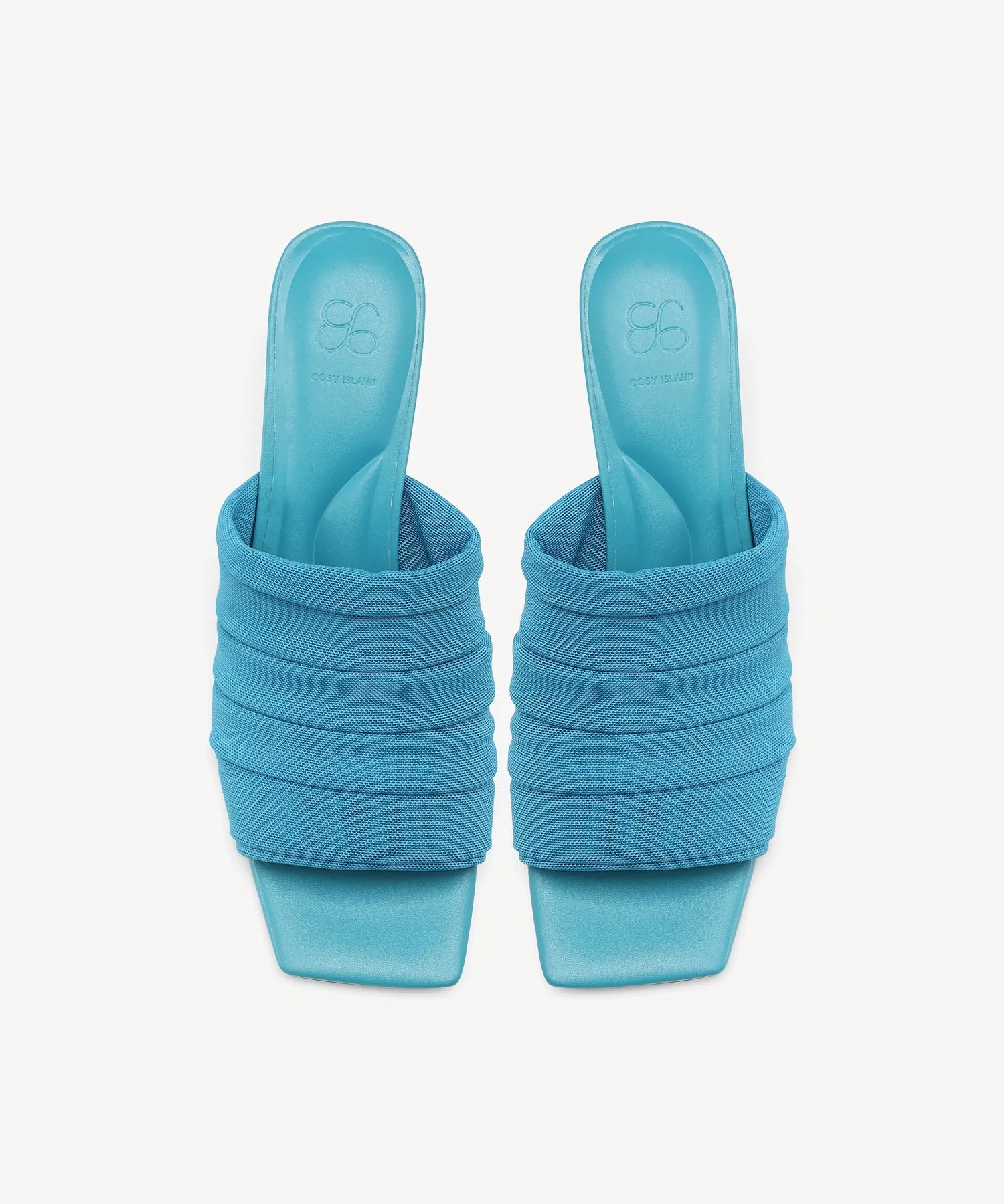 StretchArch Textured Square Toe Heeled Sandals