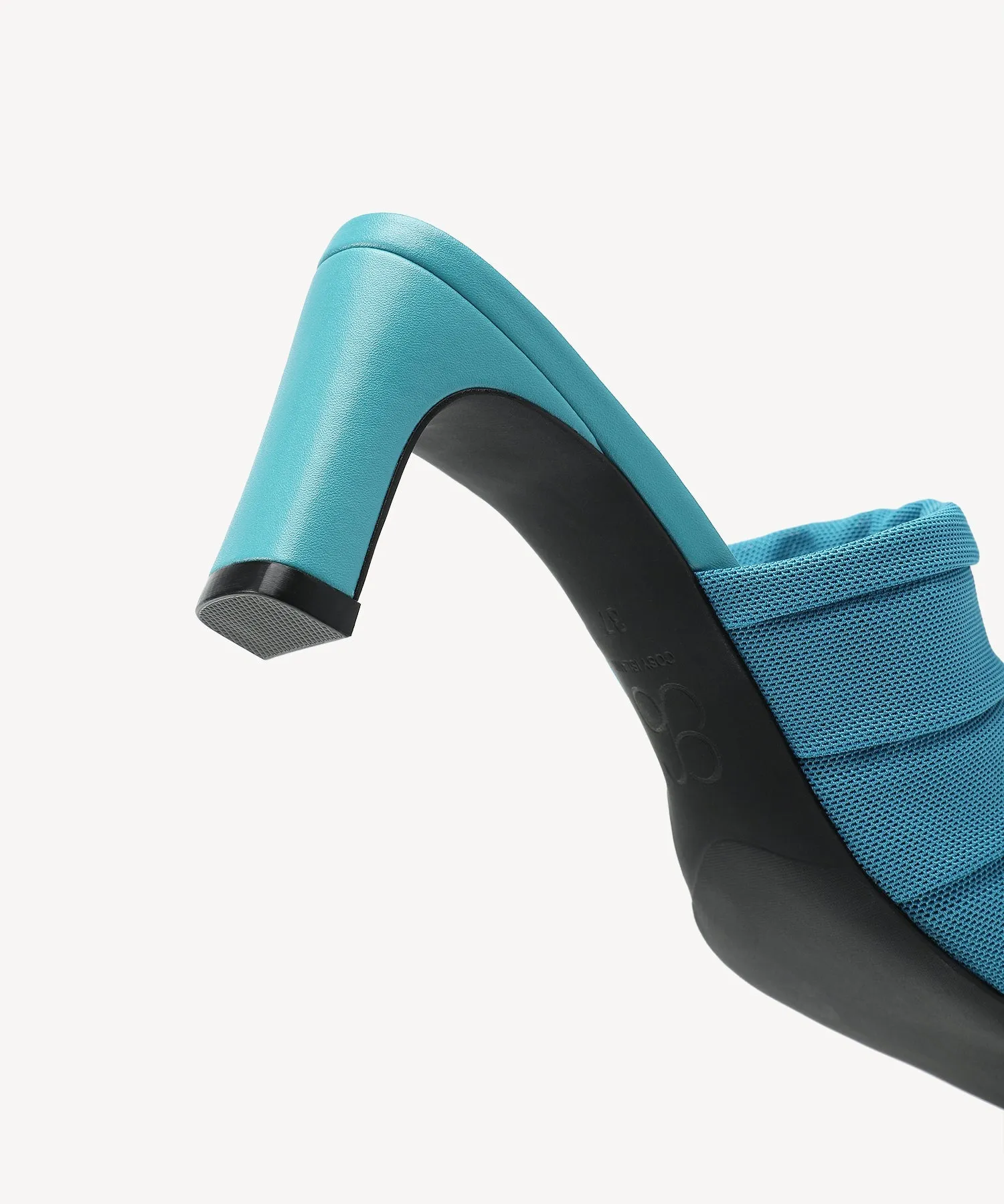 StretchArch Textured Square Toe Heeled Sandals