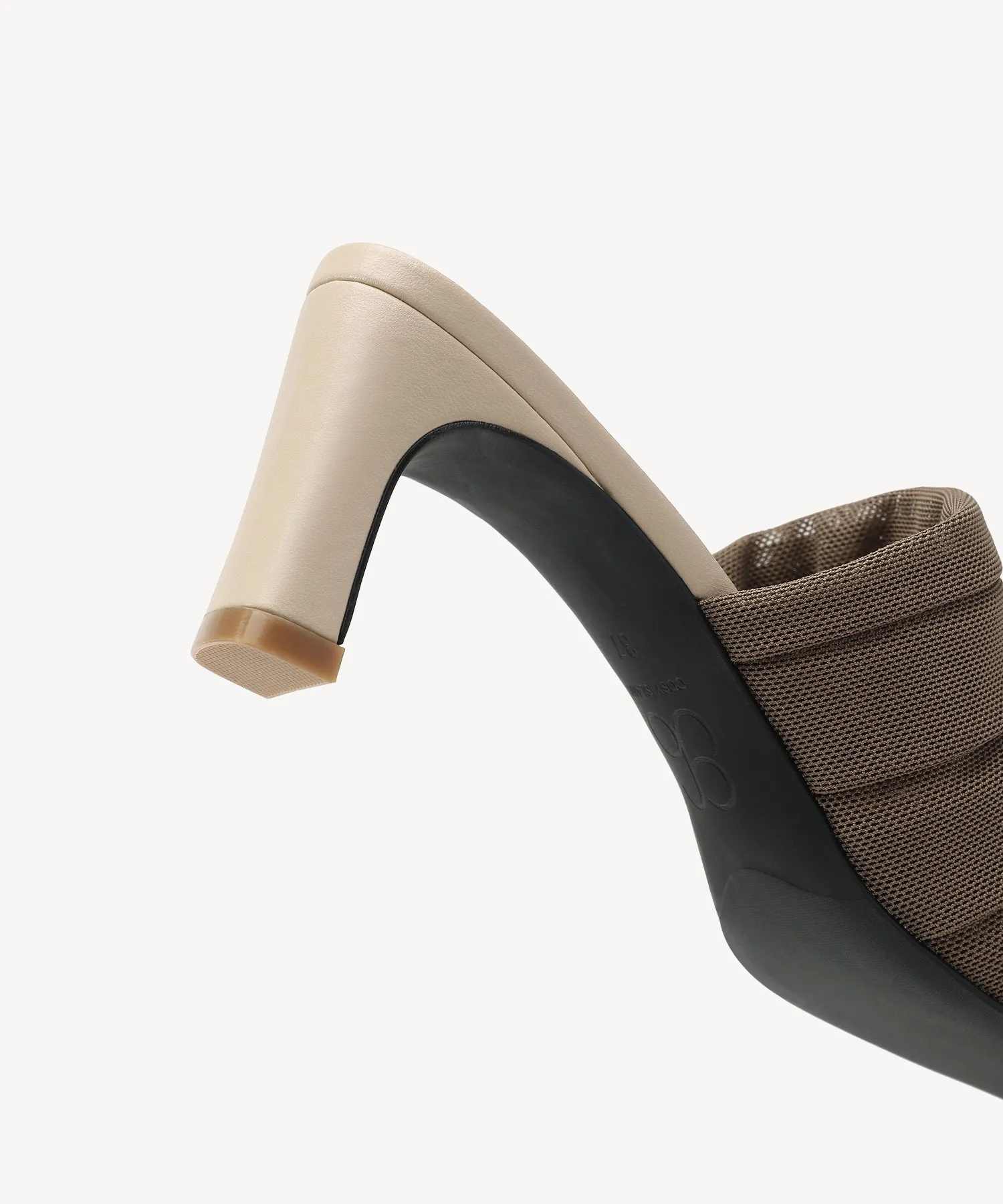 StretchArch Textured Square Toe Heeled Sandals