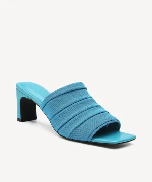StretchArch Textured Square Toe Heeled Sandals