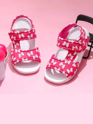 Sweet Charm All-over Bow Print Pink Sandals for Kids