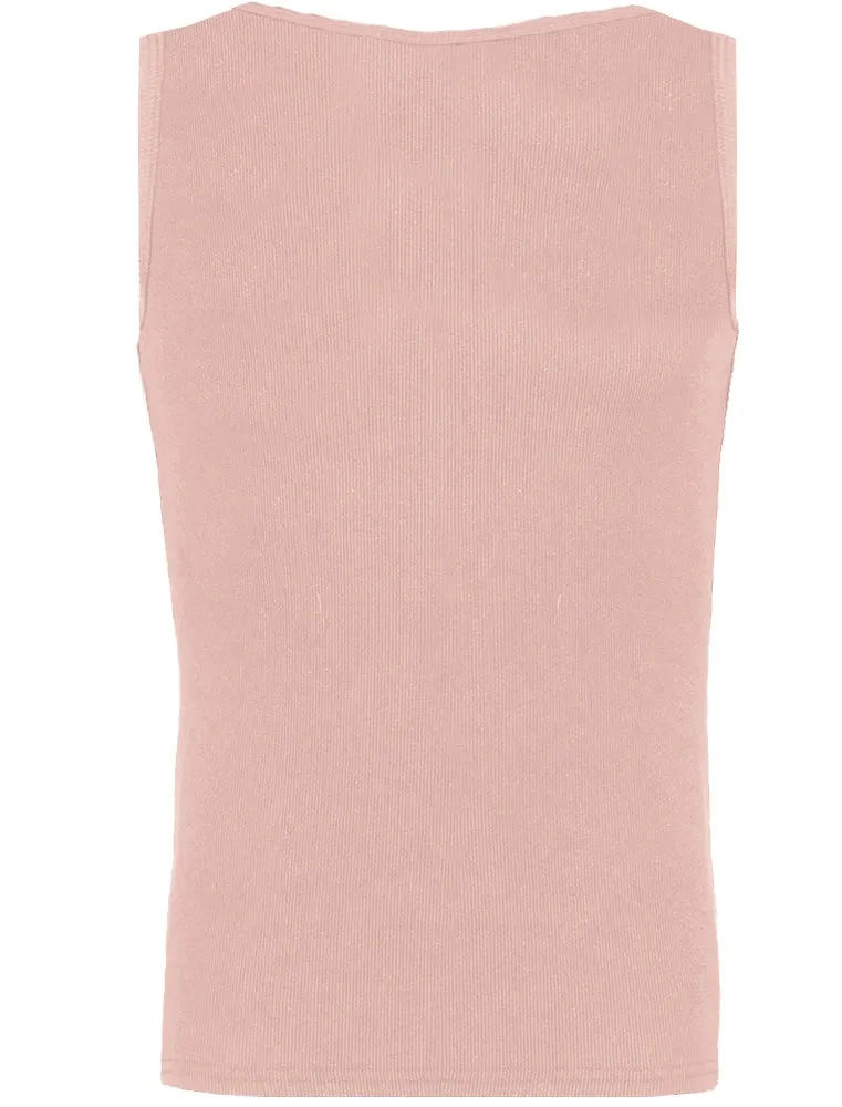 SymbolD Ribbed Vest Top in Pink