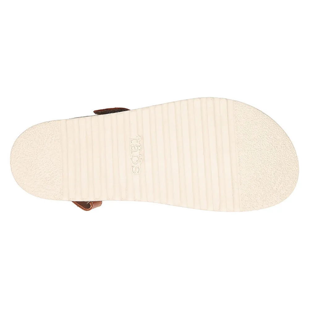 Taos Sideways Caramel Leather Sandal (Women's)