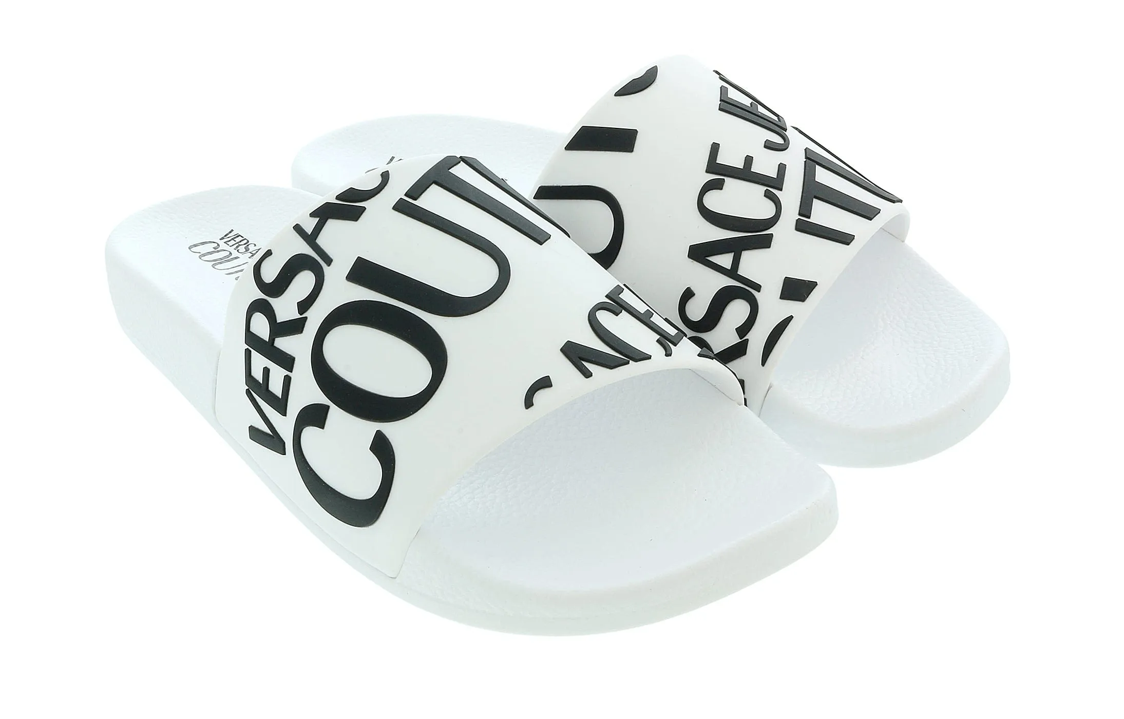 Versace Jeans Couture White Signature Pool Slide - Italian Size 41
