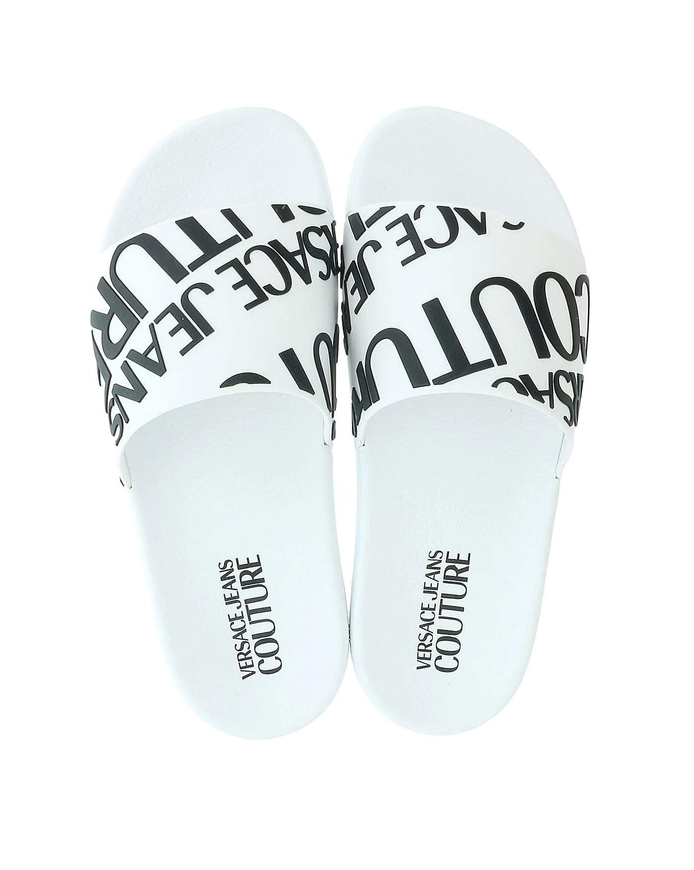Versace Jeans Couture White Signature Pool Slide - Italian Size 41