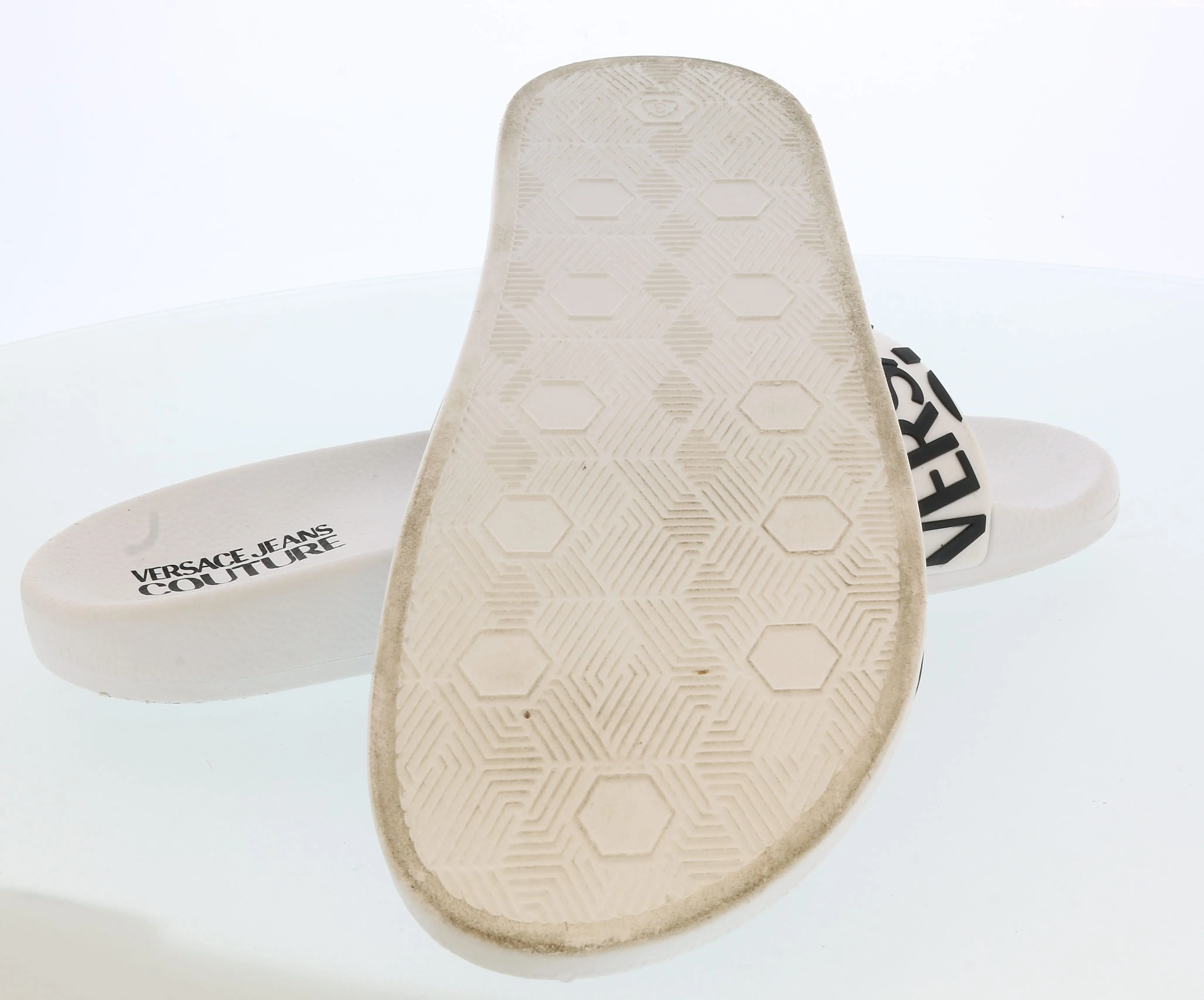 Versace Jeans Couture White Signature Pool Slide - Italian Size 41