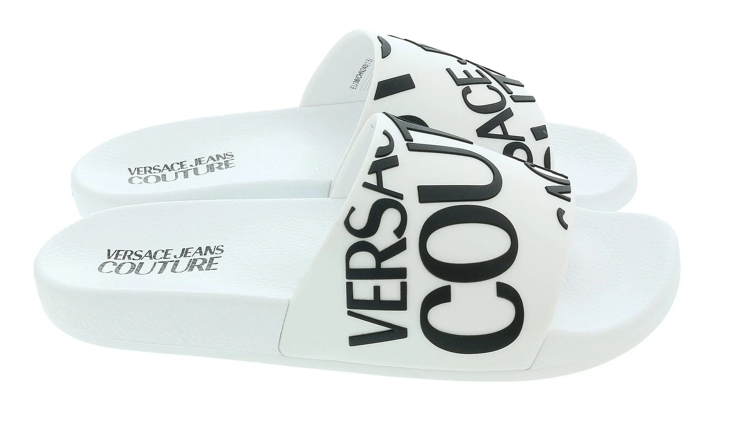 Versace Jeans Couture White Signature Pool Slide - Italian Size 41