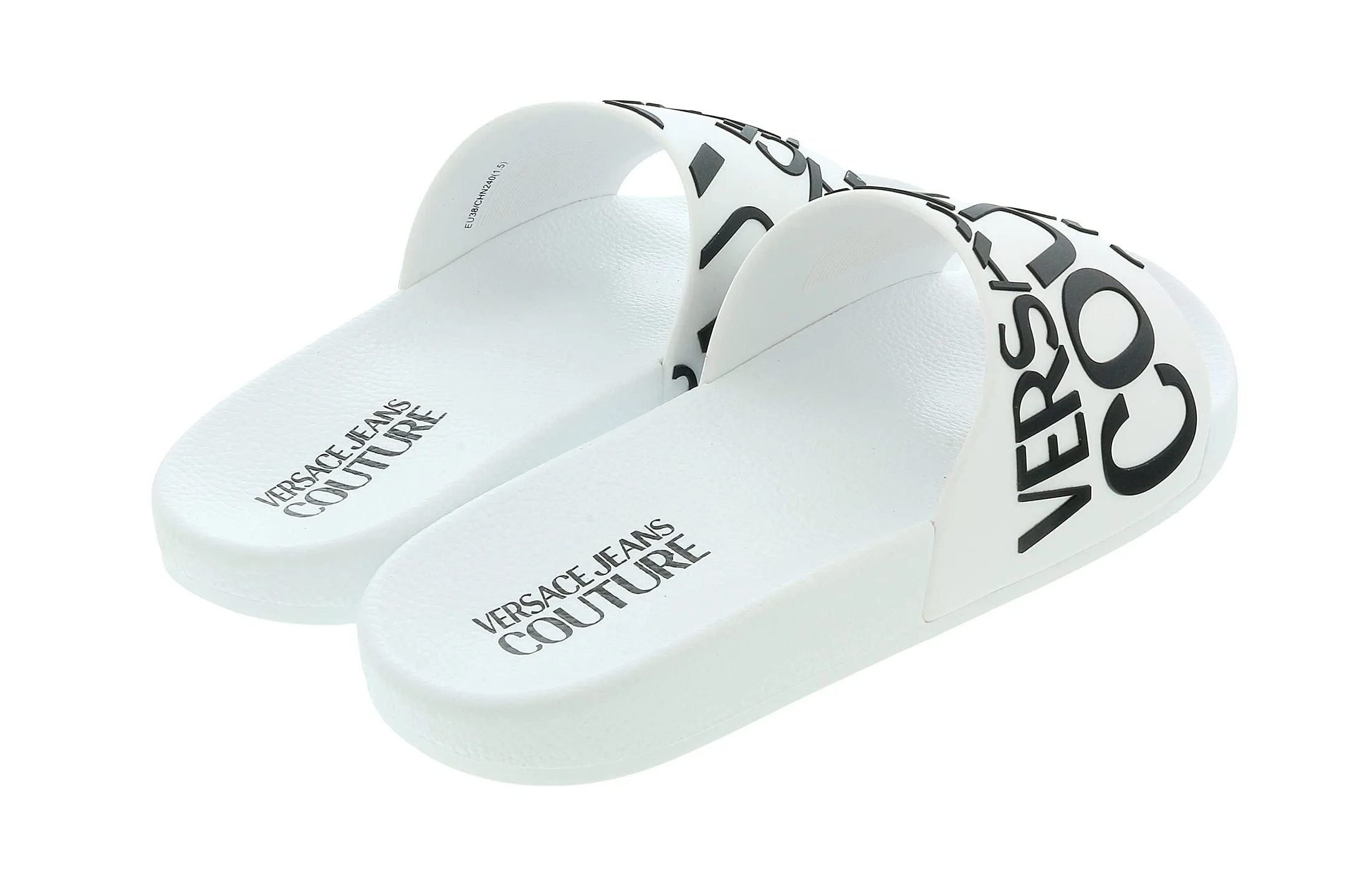 Versace Jeans Couture White Signature Pool Slide - Italian Size 41