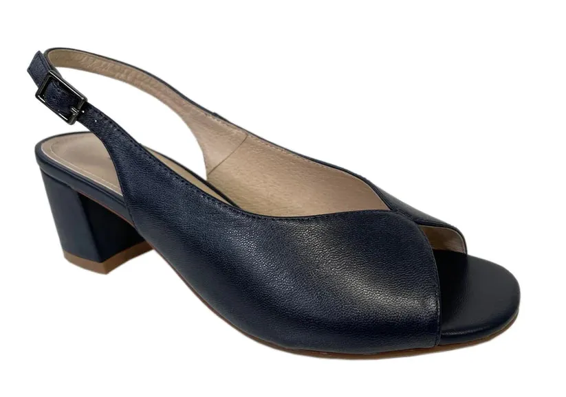 Via Nova KATT Black Kid Leather - Block Heels