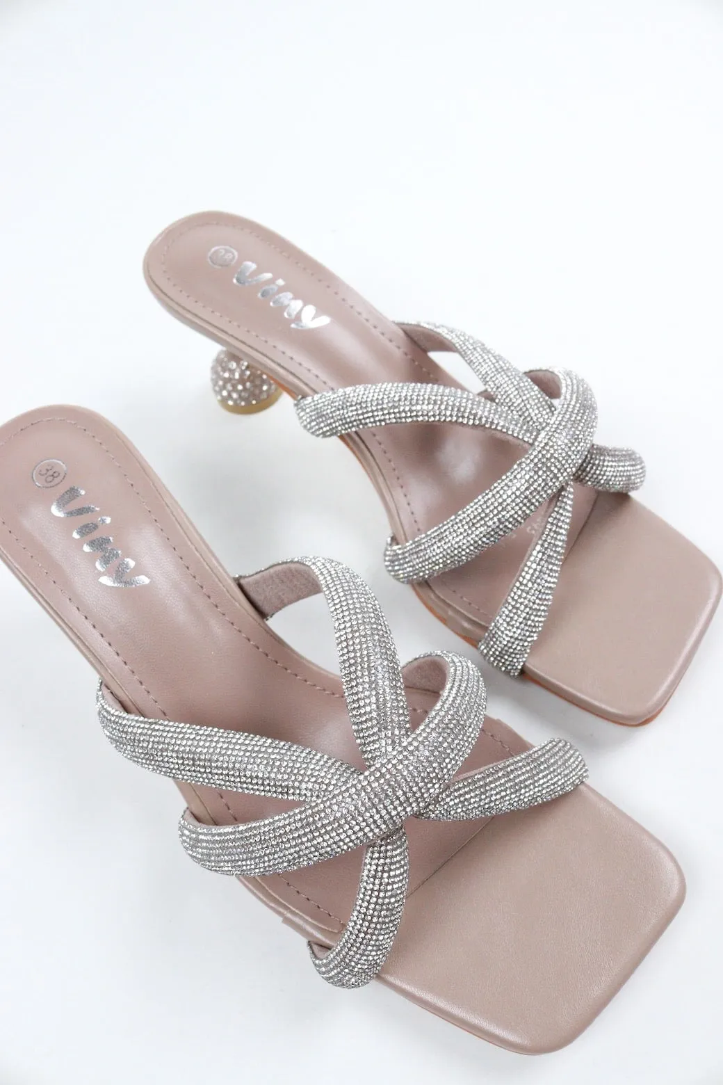 Viny Women's Sparkle Cross Heels