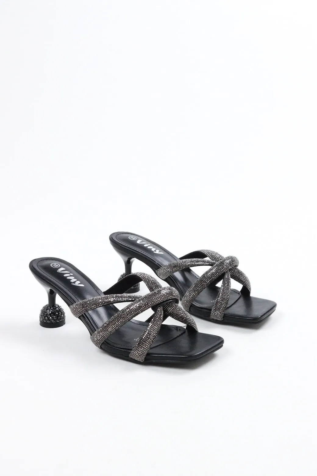 Viny Women's Sparkle Cross Heels