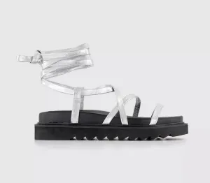 Womens Office Summarise Multistrap Sandals Silver