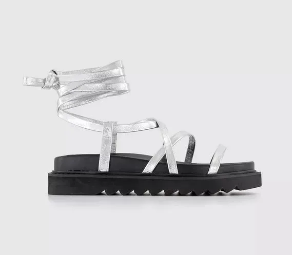 Womens Office Summarise Multistrap Sandals Silver