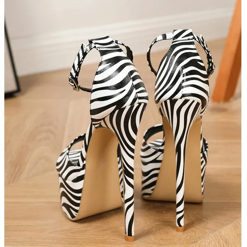 Zebra Striped Heels